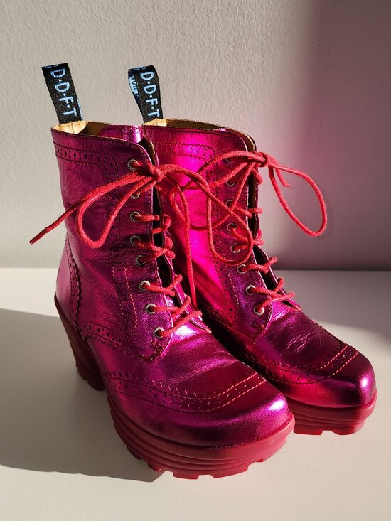 John Fluevog Shoes - John Fluevog magenta Mellow Bebop Boots, Size 8